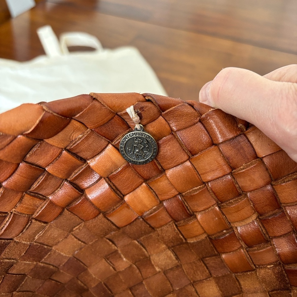 Dragon Diffusion Authentic Tan “Egola” Woven Leather Tote Bag - Picture 10 of 11